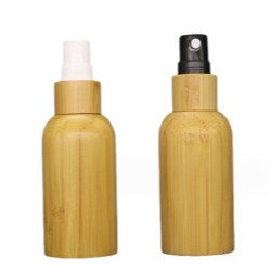 Cylindrical Serum Bottle Wrapped in Bamboo